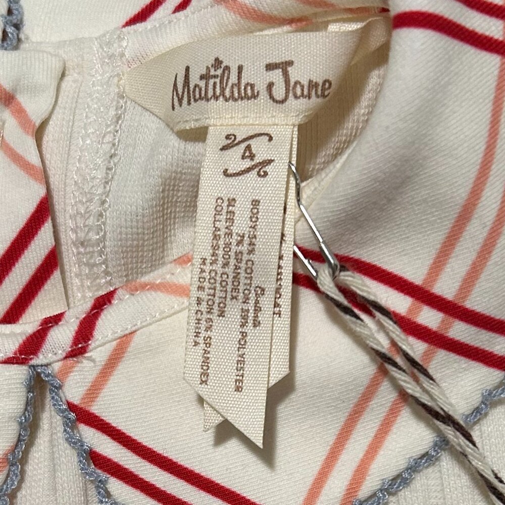 MATILDA JANE Kids Baby Doll Tee w Peter Pan Collar and Colorful Buttons SIZE 4 - Picture 3 of 6